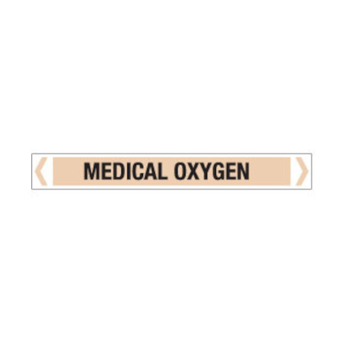 WORKWEAR, SAFETY & CORPORATE CLOTHING SPECIALISTS - 30x380mm - Self Adhesive Pipe Markers - Pkt of 10 - Medical Oxygen