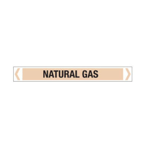 WORKWEAR, SAFETY & CORPORATE CLOTHING SPECIALISTS - 30x380mm - Self Adhesive Pipe Markers - Pkt of 10 - Natural Gas