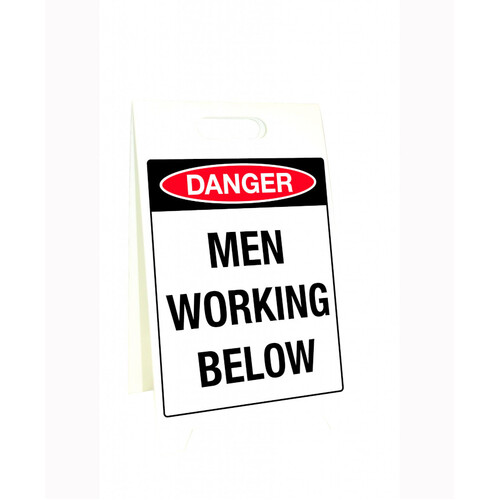 WORKWEAR, SAFETY & CORPORATE CLOTHING SPECIALISTS 500x300mm - Corflute Sign Stands - Danger Men Working Below