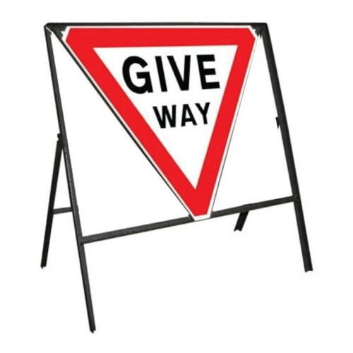 WORKWEAR, SAFETY & CORPORATE CLOTHING SPECIALISTS - 1200mm Triangle - Aluminium, Class 1 - Give Way (Braced x3)