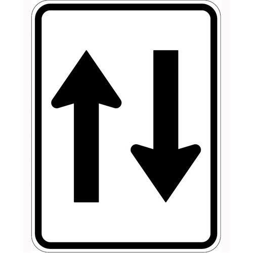 WORKWEAR, SAFETY & CORPORATE CLOTHING SPECIALISTS - 800x600mm - Aluminium, Class 1 - Two Way Traffic (Symbolised with arrows)