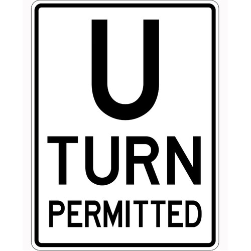 WORKWEAR, SAFETY & CORPORATE CLOTHING SPECIALISTS - 800x600mm - Aluminium, Class 1 - U Turn Permitted