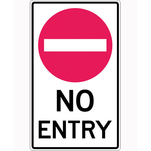 WORKWEAR, SAFETY & CORPORATE CLOTHING SPECIALISTS 450x750mm - Aluminium Class 1 - No Entry with Symbol (NSW Only)-N/A-450x750mm