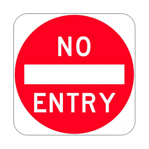 WORKWEAR, SAFETY & CORPORATE CLOTHING SPECIALISTS DISCONTINUED - 750x750mm - Aluminium Class 1 - No Entry with Symbol (Braced x2)