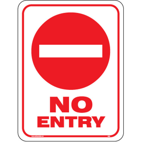 WORKWEAR, SAFETY & CORPORATE CLOTHING SPECIALISTS 900x900mm - Aluminium Class 1 - No Entry with Symbol