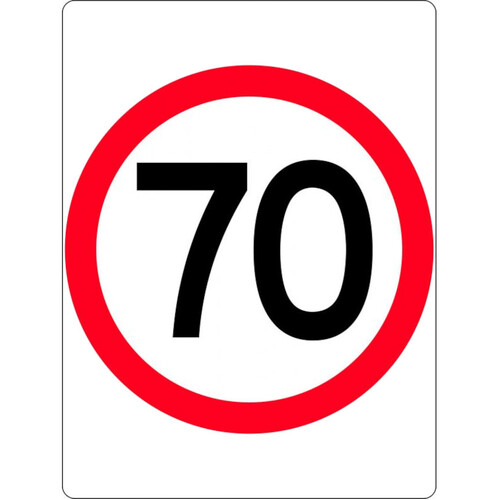 WORKWEAR, SAFETY & CORPORATE CLOTHING SPECIALISTS 900x1200mm- Class 1 - Aluminium - 70 Speed Restriction-Black-900x1200mm