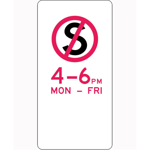WORKWEAR, SAFETY & CORPORATE CLOTHING SPECIALISTS 225x450mm - Aluminium -No Stopping - Specific Times (Right Arrow)-Black-225x450mm