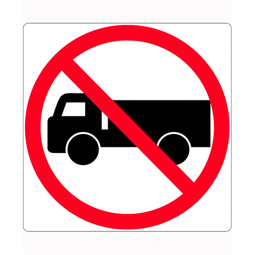 WORKWEAR, SAFETY & CORPORATE CLOTHING SPECIALISTS 900x900mm - Class 1 - Aluminium - Trucks Prohibited