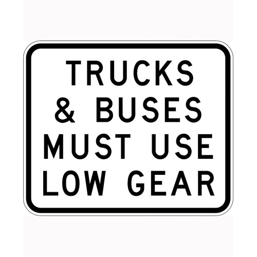 WORKWEAR, SAFETY & CORPORATE CLOTHING SPECIALISTS - 1800x1500mm - Class 1 - Aluminium - Trucks & Buses Must Use Low Gear