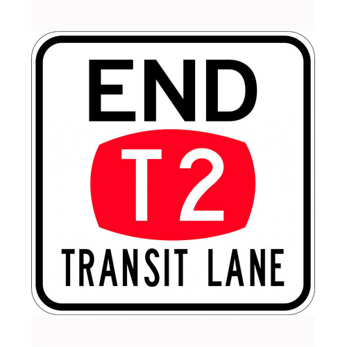 WORKWEAR, SAFETY & CORPORATE CLOTHING SPECIALISTS - 900x900mm - Class 1 - Aluminium - End T2 Transit Lane