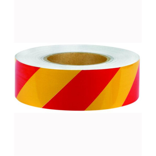 WORKWEAR, SAFETY & CORPORATE CLOTHING SPECIALISTS - 50mm x 10mtr - Class 2 Reflective Tape - Yellow and Red