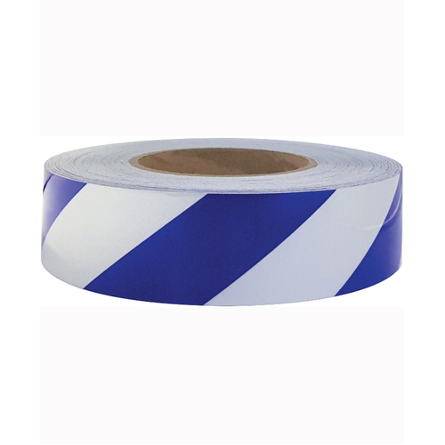 WORKWEAR, SAFETY & CORPORATE CLOTHING SPECIALISTS - 50mm x 45.7mtr - Class 2 Reflective Tape - Blue and White