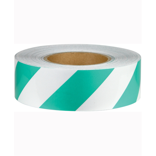 WORKWEAR, SAFETY & CORPORATE CLOTHING SPECIALISTS - 50mm x 45.7mtr - Class 2 Reflective Tape - Green and White