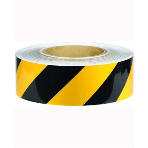 WORKWEAR, SAFETY & CORPORATE CLOTHING SPECIALISTS 75mm x 45.7mtr - Class 2 Reflective Tape - Yellow and Black