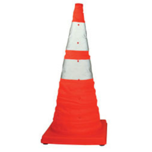 WORKWEAR, SAFETY & CORPORATE CLOTHING SPECIALISTS 450mm Retractable Traffic Cones [With light, Solid/flashing/off]