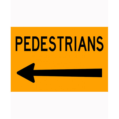 WORKWEAR, SAFETY & CORPORATE CLOTHING SPECIALISTS - 900x600mm - Metal - Class 1 Reflective - Pedestrians (Arrow Left)