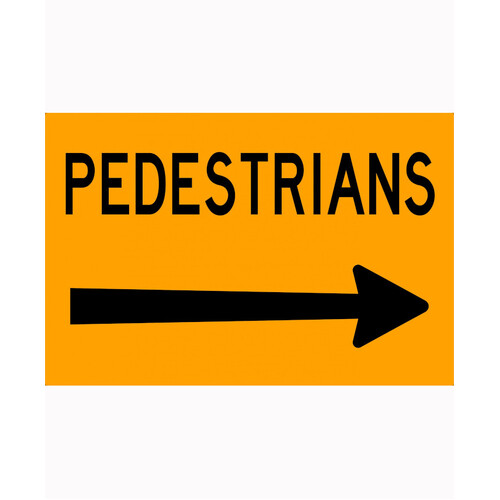 WORKWEAR, SAFETY & CORPORATE CLOTHING SPECIALISTS 900x600mm - Aluminium - Class 1 - Pedestrians [Right Arrow]