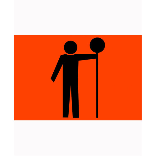 WORKWEAR, SAFETY & CORPORATE CLOTHING SPECIALISTS - 900x600mm - Metal - Class 1A Reflective - Symbolic Stop/Slow Man