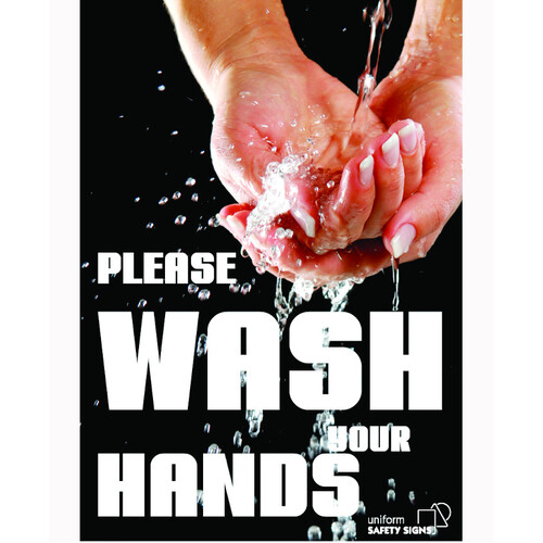 WORKWEAR, SAFETY & CORPORATE CLOTHING SPECIALISTS - A3 Laminated Safety Poster - Please Wash Your Hands
