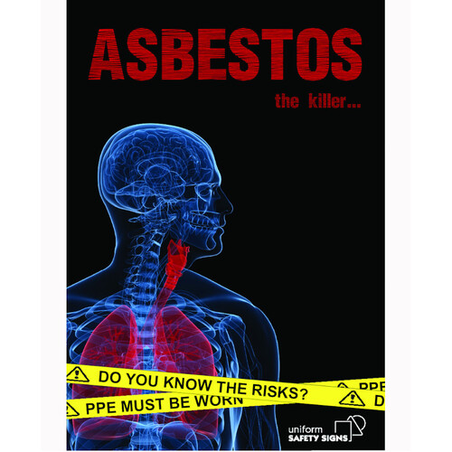 WORKWEAR, SAFETY & CORPORATE CLOTHING SPECIALISTS - A3 Laminated Safety Poster - Asbestos, the Killer...