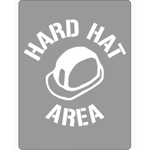 WORKWEAR, SAFETY & CORPORATE CLOTHING SPECIALISTS - 600x400mm - Poly Stencil - Hard Hat Area