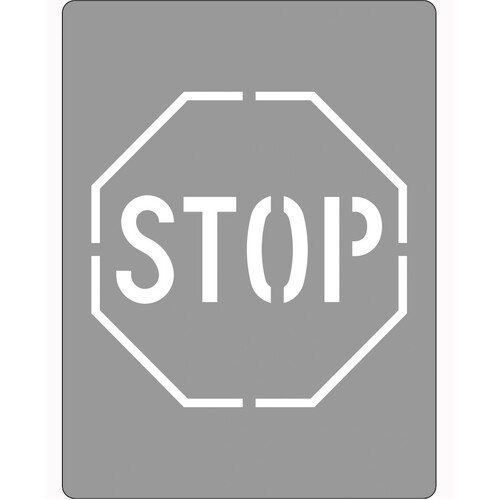WORKWEAR, SAFETY & CORPORATE CLOTHING SPECIALISTS - 600x400mm - Poly Stencil - Stop (Picto)