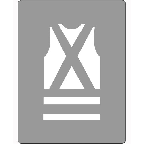 WORKWEAR, SAFETY & CORPORATE CLOTHING SPECIALISTS 600x400mm - Poly Stencil - Safety Vest Picto