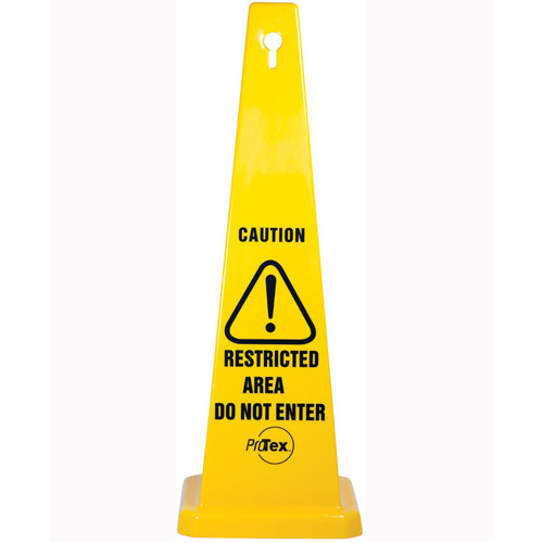 WORKWEAR, SAFETY & CORPORATE CLOTHING SPECIALISTS - 890mm Safety Cone - Caution Restricted Area Do Not Enter