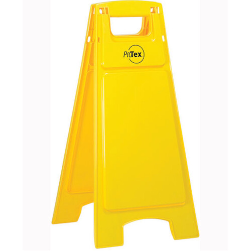 WORKWEAR, SAFETY & CORPORATE CLOTHING SPECIALISTS Premium Plastic Sign Stand - Double Sided - Blank Yellow