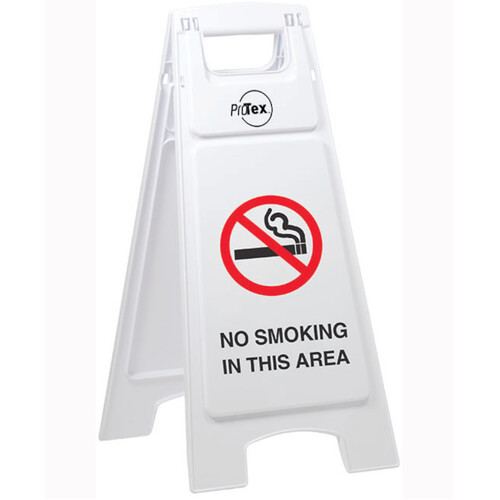 WORKWEAR, SAFETY & CORPORATE CLOTHING SPECIALISTS - Premium Plastic Sign Stand - Double Sided - No Smoking In This Area