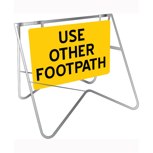 WORKWEAR, SAFETY & CORPORATE CLOTHING SPECIALISTS - 900x600mm - Swing Stand and Sign - Use Other Footpath