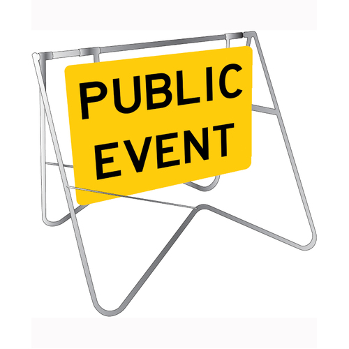 WORKWEAR, SAFETY & CORPORATE CLOTHING SPECIALISTS - 900x600mm - Class 1 - Swing Stand and Sign - Public Event