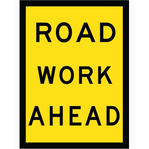 WORKWEAR, SAFETY & CORPORATE CLOTHING SPECIALISTS - 900x1200mm - Boxed Edge - Cl.1 - Road Work Ahead