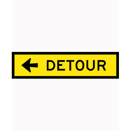 WORKWEAR, SAFETY & CORPORATE CLOTHING SPECIALISTS 1200x300mm - Boxed Edge - Cl.1 - Detour (Left Arrow)