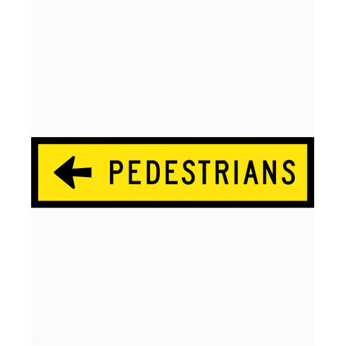 WORKWEAR, SAFETY & CORPORATE CLOTHING SPECIALISTS 1200x300mm - Boxed Edge - Cl.1 - Pedestrians (Arrow Left)