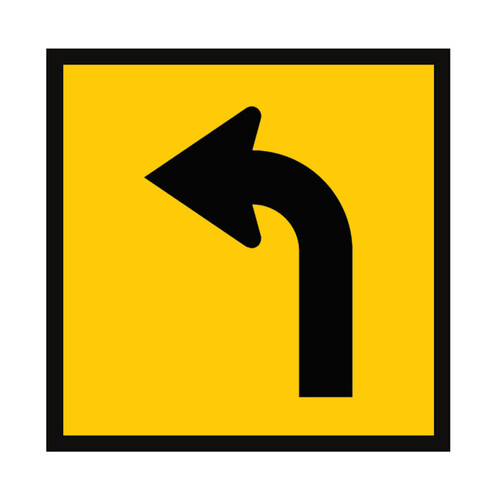 WORKWEAR, SAFETY & CORPORATE CLOTHING SPECIALISTS 600x300mm - Class 1 - Corflute - Lane Status Closed (Arrow Up with Curve Left)