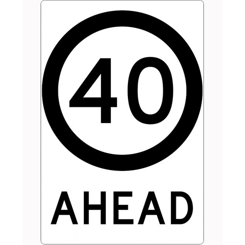 WORKWEAR, SAFETY & CORPORATE CLOTHING SPECIALISTS - 900x600mm - Class 1 - Corflute - 40 Ahead (Black/White)
