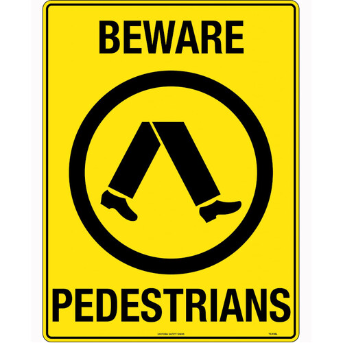 WORKWEAR, SAFETY & CORPORATE CLOTHING SPECIALISTS 600x400mm - Metal - Beware Pedestrians