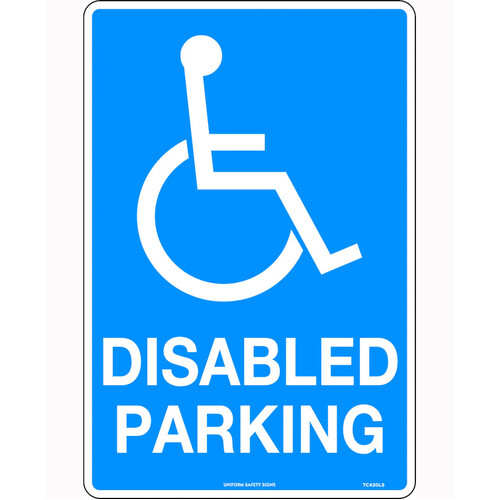 WORKWEAR, SAFETY & CORPORATE CLOTHING SPECIALISTS - 450x300mm - Metal - Disabled Parking (with symbol)