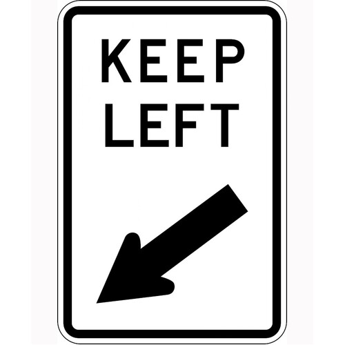 WORKWEAR, SAFETY & CORPORATE CLOTHING SPECIALISTS 450x300mm - Metal - Keep Left