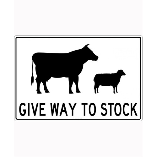 WORKWEAR, SAFETY & CORPORATE CLOTHING SPECIALISTS 900x600mm - Class 1 - Aluminium - Give Way To Stock (To Suit Swing Stand)