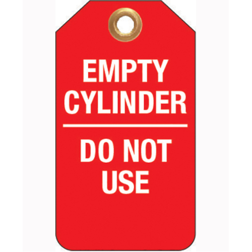 WORKWEAR, SAFETY & CORPORATE CLOTHING SPECIALISTS 75x160mm - Tear Proof Tags - Pkt of 25 - Empty Cylinder Do Not Use