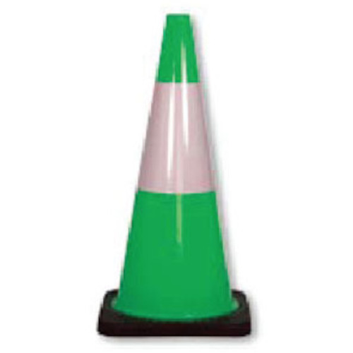 WORKWEAR, SAFETY & CORPORATE CLOTHING SPECIALISTS 700mm - Cl.1 Reflective - Traffic Cones - Fluorescent Lime Green