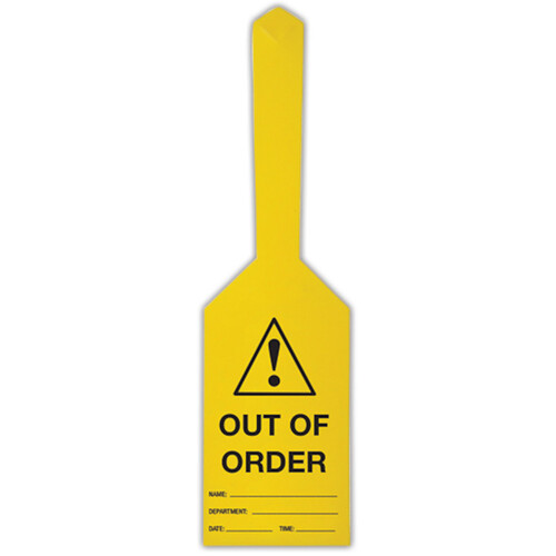 WORKWEAR, SAFETY & CORPORATE CLOTHING SPECIALISTS - 90x140mm - Cardboard Tags - Pkt of 100 - Caution Out of Order