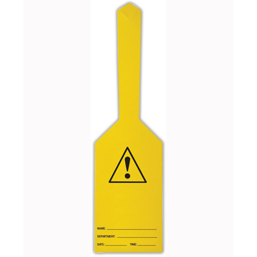 WORKWEAR, SAFETY & CORPORATE CLOTHING SPECIALISTS 170x80mm - Self Locking Tags - Pkt of 25 - (Caution Triangle & Exclamation Mark) Blank