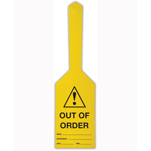 WORKWEAR, SAFETY & CORPORATE CLOTHING SPECIALISTS - 170x80mm - Self Locking Tags - Pkt of 25 - (Caution Triangle & Exclamation Mark) Out Of Order