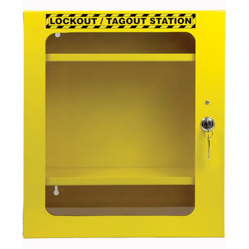 WORKWEAR, SAFETY & CORPORATE CLOTHING SPECIALISTS - 360x410x150mm Metal Lockable Lockout Station (Wall Mount) With Clear Door