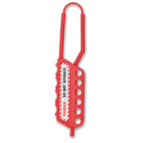 WORKWEAR, SAFETY & CORPORATE CLOTHING SPECIALISTS PVC Economy Red Nylon Lockout Hasp (6 Hole)
