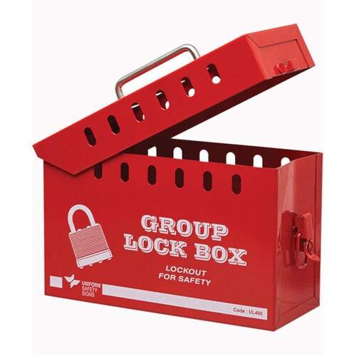 WORKWEAR, SAFETY & CORPORATE CLOTHING SPECIALISTS - 260mm x 110mm x 160mm Red Group Lock Box (12 Lock)