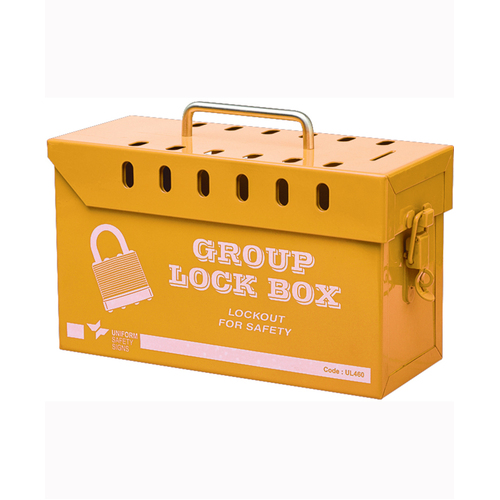 WORKWEAR, SAFETY & CORPORATE CLOTHING SPECIALISTS 260mm x 110mm x 160mm Yellow Group Lock Box (12 Hole)